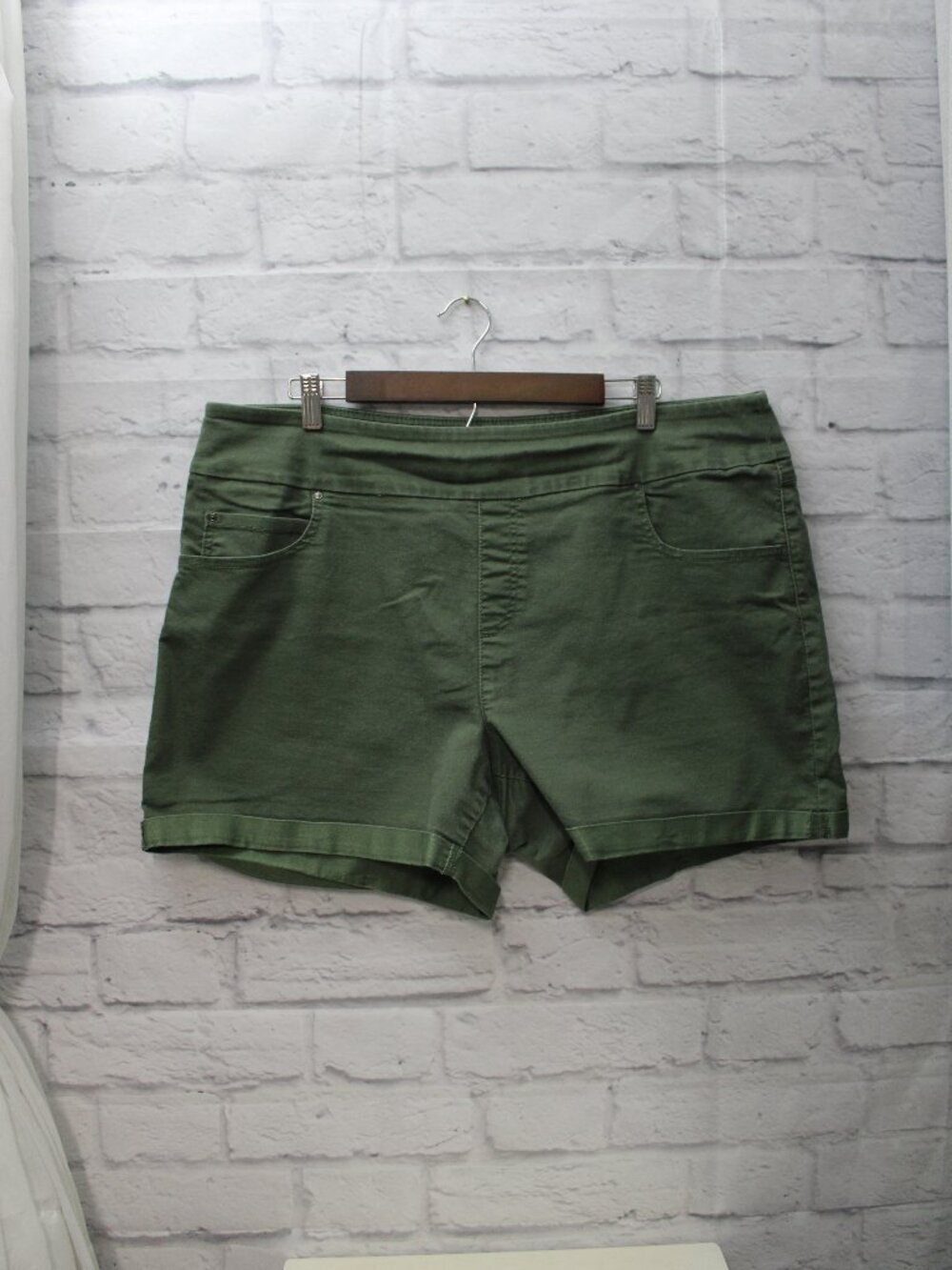 Time and Tru Plus XXL Green Pull On High Waist Casual Shorts Summer Classic